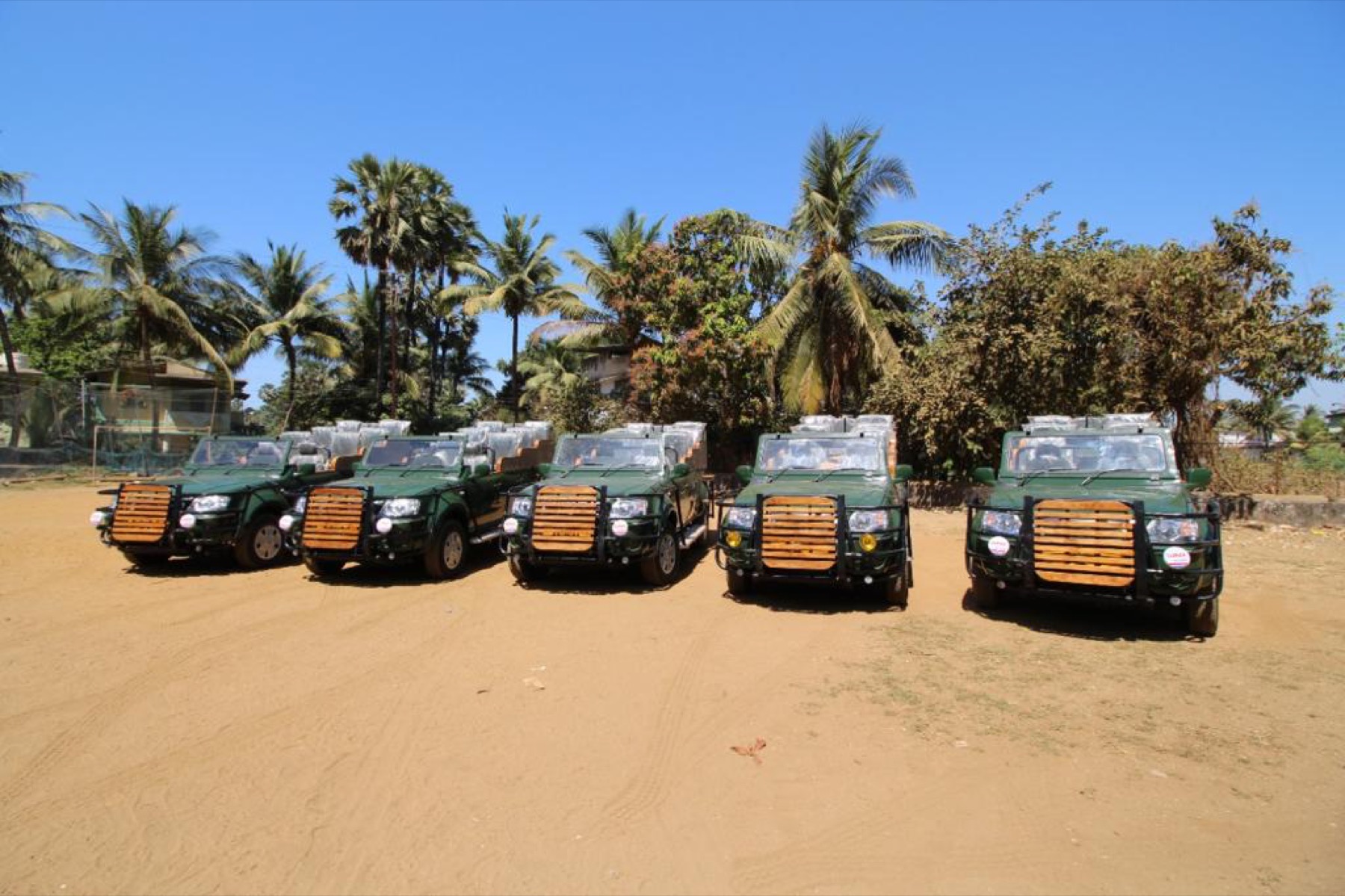 Fleet of safari vehicles